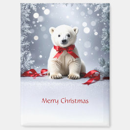 Polar Bear Christmas Holiday Magnet