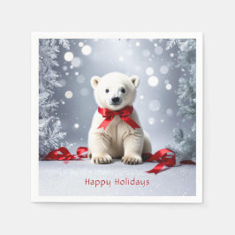 Polar Bear Christmas Holiday Napkin Serviette