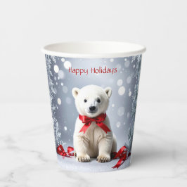 Polar Bear Christmas Holiday Paper Cups Pappbecher