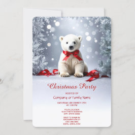 Polar Bear Christmas Holiday Party Invitation Einladung