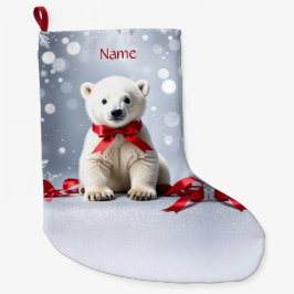 Polar Bear Christmas Holiday Stocking Großer Weihnachtsstrumpf