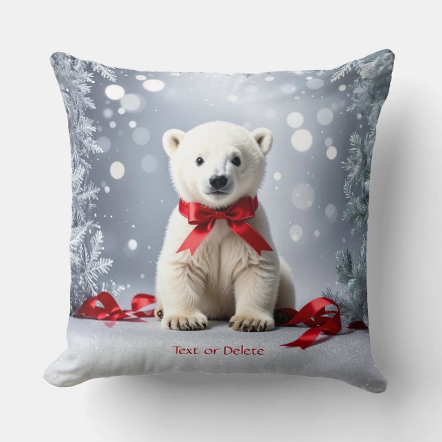 Polar Bear Christmas Holiday Throw Pillow Kissen (Vorderseite)