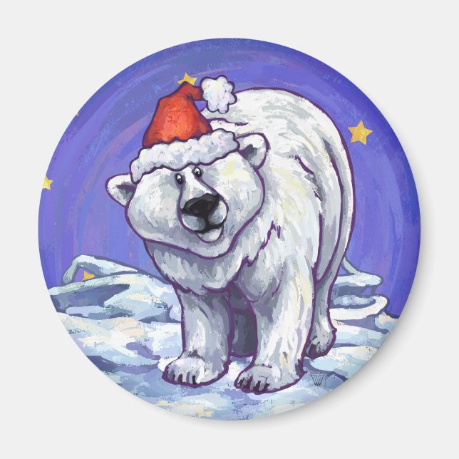 Polar Bear Christmas Magnet (Vorne)