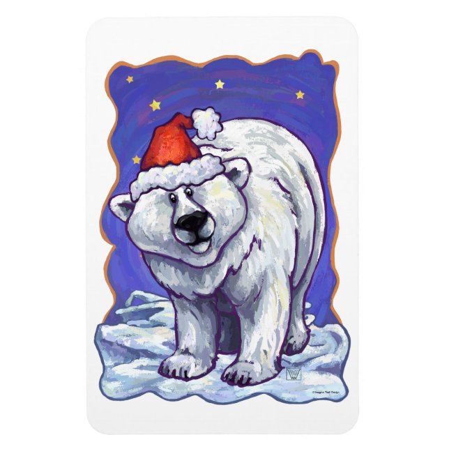 Polar Bear Christmas Magnet (Vertikal)