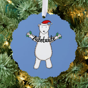 Polar Bear Christmas Ornament Karte