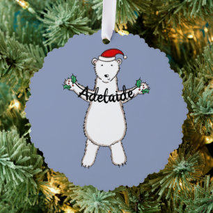 Polar Bear Christmas Ornament Karte