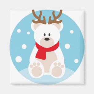 Polar Bear Christmas Rentier Weihnachten Wintersch Magnet