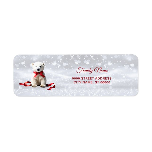 Polar Bear Christmas Return Address Label (Vorne)