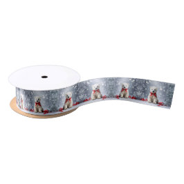 Polar Bear Christmas Satin Ribbon Satinband