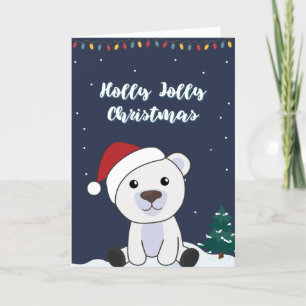 Polar Bear Christmas Snow Winter Animals Polar Hol Feiertagskarte