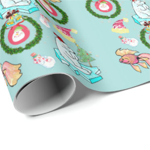 Polar Bear Christmas Snowman Wrapping Paper Geschenkpapier