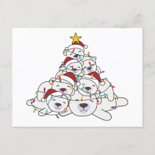 Polar Bear Christmas Tree Funny Animal Christmas P Postkarte