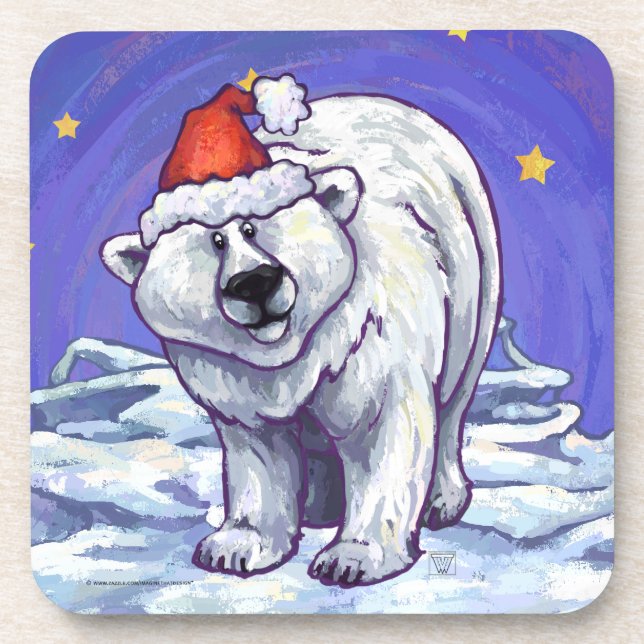 Polar Bear Christmas Untersetzer (Vorderseite)