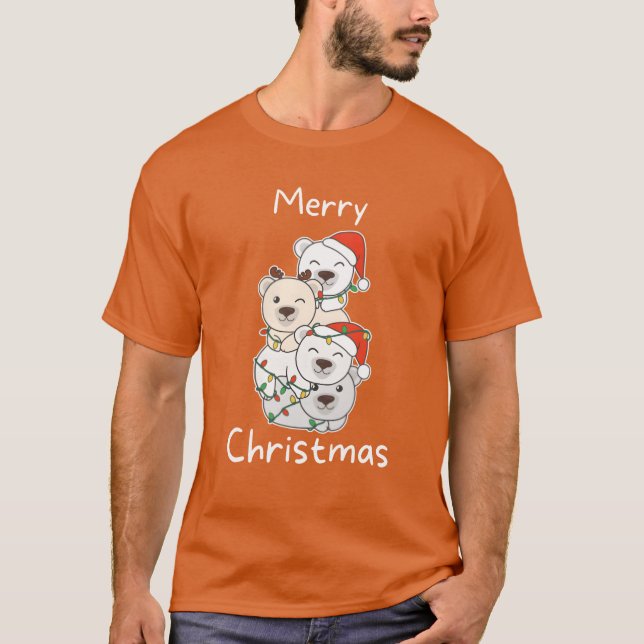 Polar Bear Christmasree Weihnachten Polar Bears Po T-Shirt (Vorderseite)