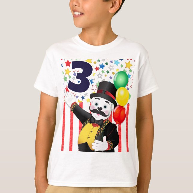 Polar Bear Circus Kindergeburtstag T-Shirt (Vorderseite)