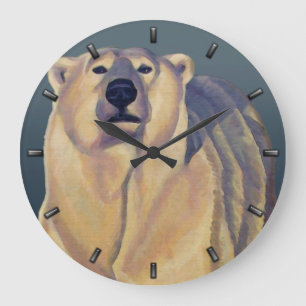Polar Bear Clock Bären Art Wall Uhren Bärendekor