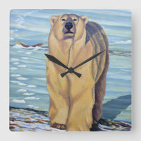 Polar Bear Clock Bären Art Wall Uhren Bärendekor