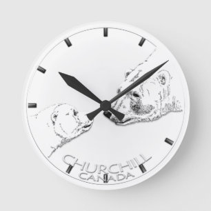 Polar Bear Clock Churchill Canada Bear Wall Clock Runde Wanduhr