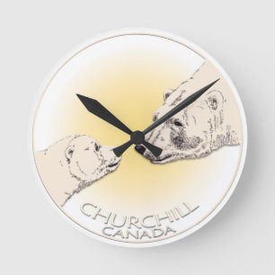 Polar Bear Clock Churchill Kanada Bear Wall Clock Runde Wanduhr