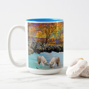 Polar Bear Clubs Fischen, Zweifarbige Tasse