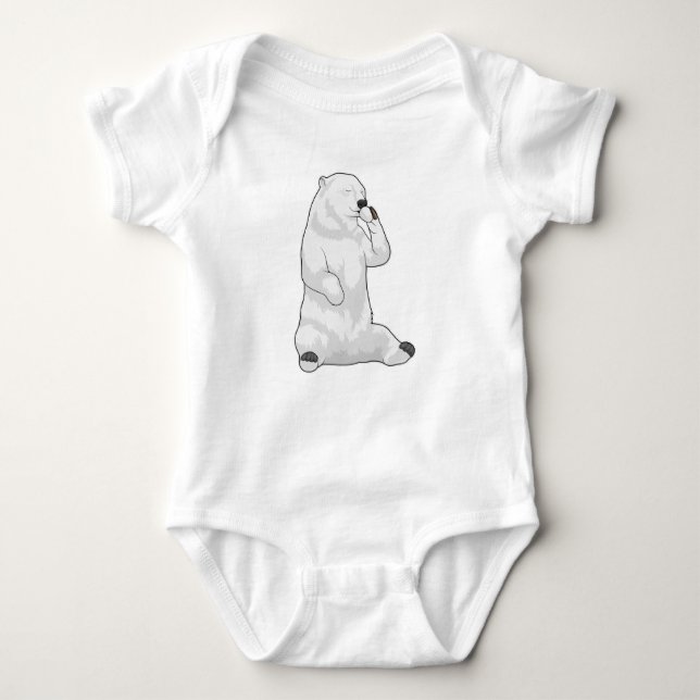 Polar bear Coffee Cup Baby Strampler (Vorderseite)