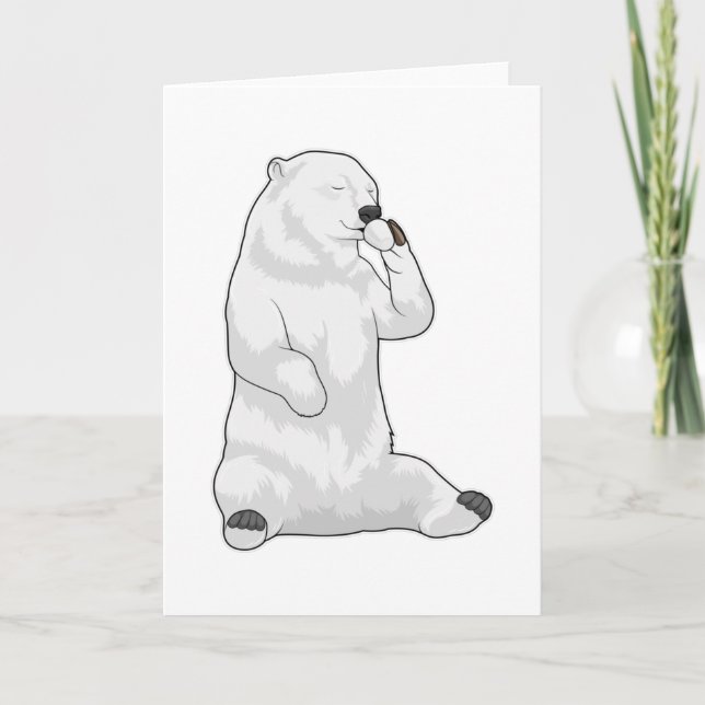 Polar bear Coffee Cup Karte (Vorderseite)