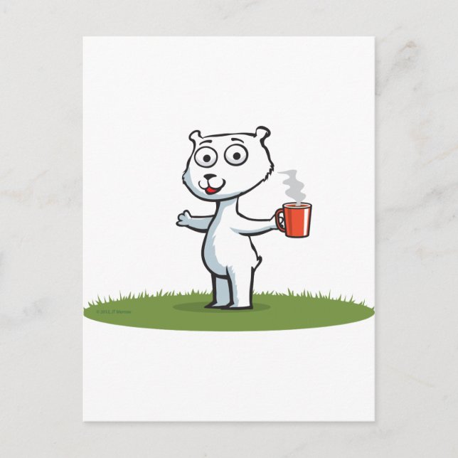 Polar Bear Coffee Postkarte (Vorderseite)