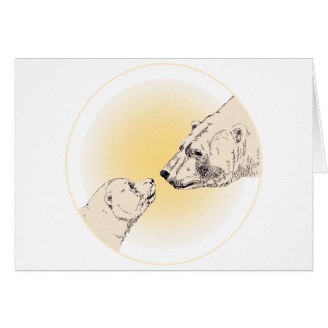 Polar Bear & Cub Cards Wildlife Bear Arte e Cultur (Vorderseite (Horizontal))