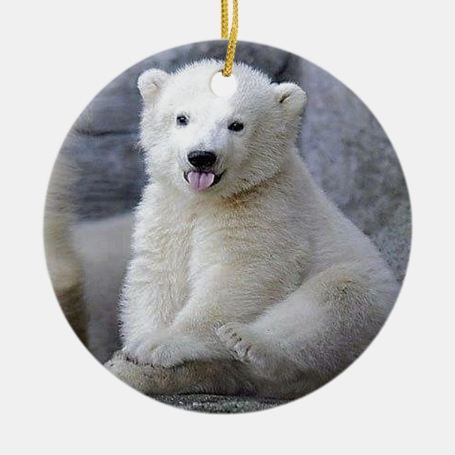 Polar Bear Cub Keramikornament (Vorne)