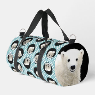 Polar Bear Cub Malerei Original Wildlife Art Duffle Bag