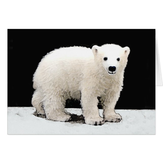 Polar Bear Cub Painting - Original Wildlife Art (Vorderseite (Horizontal))