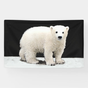 Polar Bear Cub Painting - Original Wildlife Art Banner