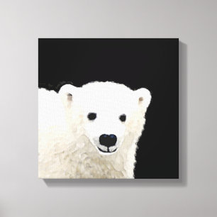 Polar Bear Cub Painting - Original Wildlife Art Leinwanddruck