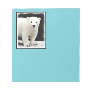 Polar Bear Cub Painting - Original Wildlife Art Notizblock