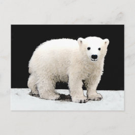 Polar Bear Cub Painting - Original Wildlife Art Postkarte