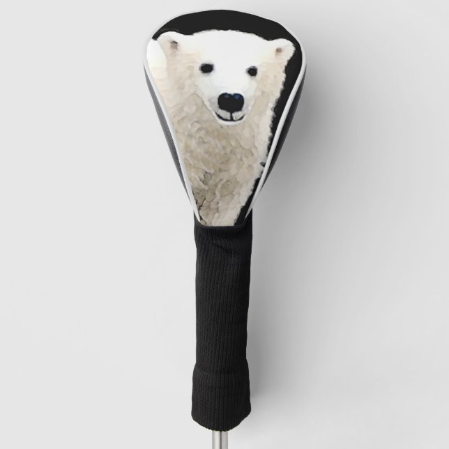 Polar Bear Cub Painting - Original Wildlife Golf Headcover (Vorderseite)