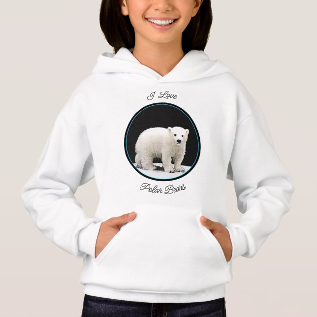 Polar Bear Cub Painting - Ursprüngliche Kunst, Dic Hoodie (Vorderseite)