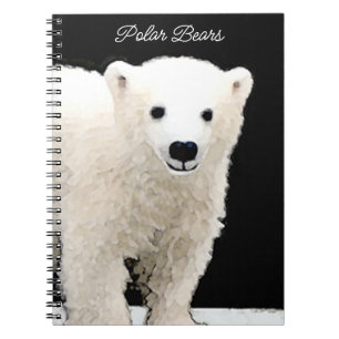 Polar Bear Cub Painting - Ursprüngliche Kunst, Dic Notizblock