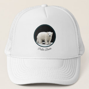 Polar Bear Cub Painting - Ursprüngliche Kunst, Dic Truckerkappe
