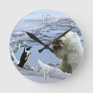 Polar Bear Cub & Pinguin Die besten Freunde - Uhr