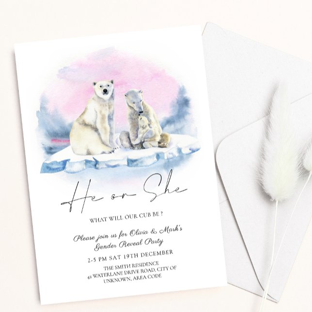 Polar Bear Cub Winter Weihnachtsgeschlecht Einladung (Von Creator hochgeladen)