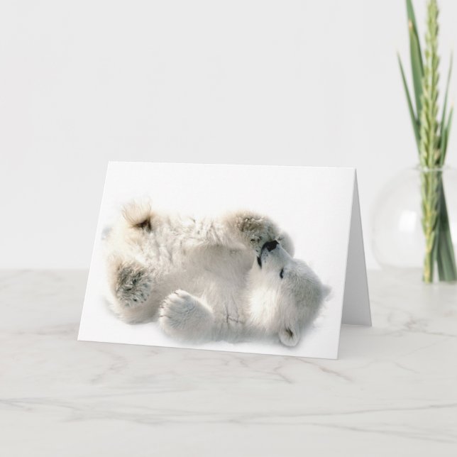 Polar Bear Cube Süße Tier Arktis gefroren Winter Karte (Vorderseite)
