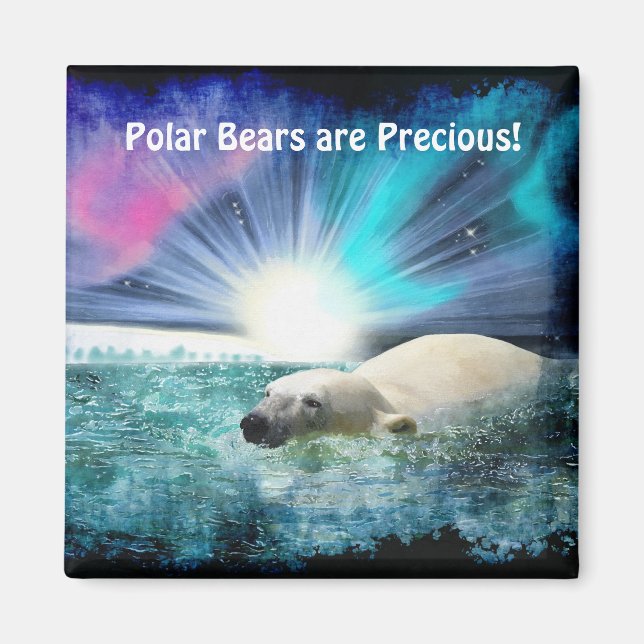 Polar Bear Cubs & Aurora Wilhelm Tell Magnet (Vorne)