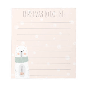 Polar bear - Cute Christmas To Do List Notepad Notizblock