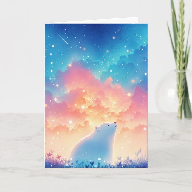 Polar Bear Daydreaming Karte (Vorderseite)