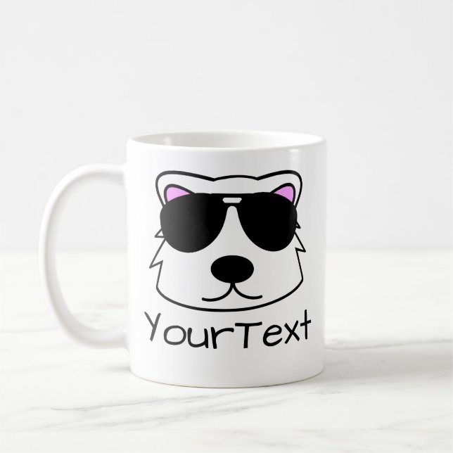 Polar Bear Doodle Face Personalisiert Coffee Tasse (Links)