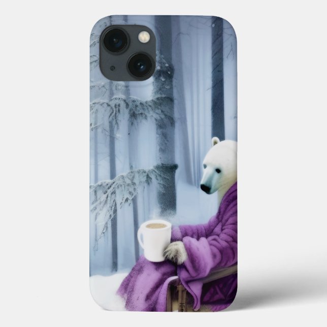 Polar Bear Drink Coffee Case-Mate iPhone Hülle (Rückseite)