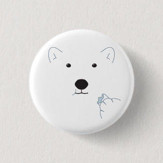 Polar Bear Eating a Marshmallow (Light Blue) Button