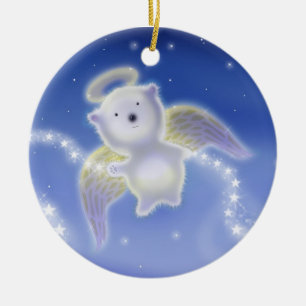 Polar Bear Engel Weihnachtsdekoration Keramikornament