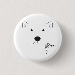 Polar Bear Ess a Marshmallow Button
